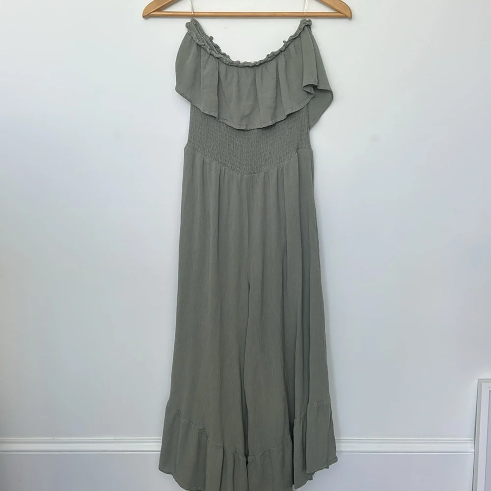 ILLA ILLA Olive Green Sleeveless Ruffle Pantsuit - Picture 5 of 5